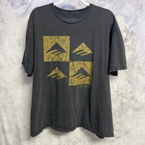 Emerica Skateboard T Shirt Mens XL Faded Black Short Sleeve Skate